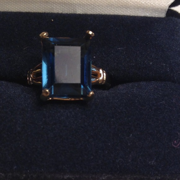 Faux blue sapphire ring