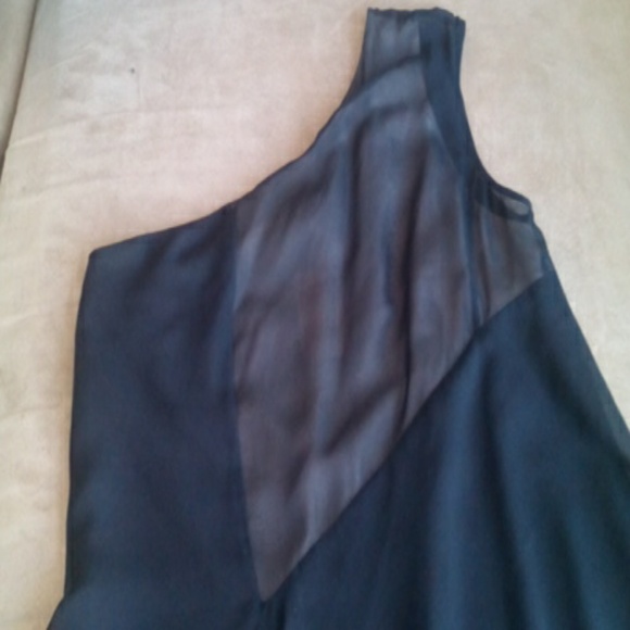 Black shift dress with tan under color