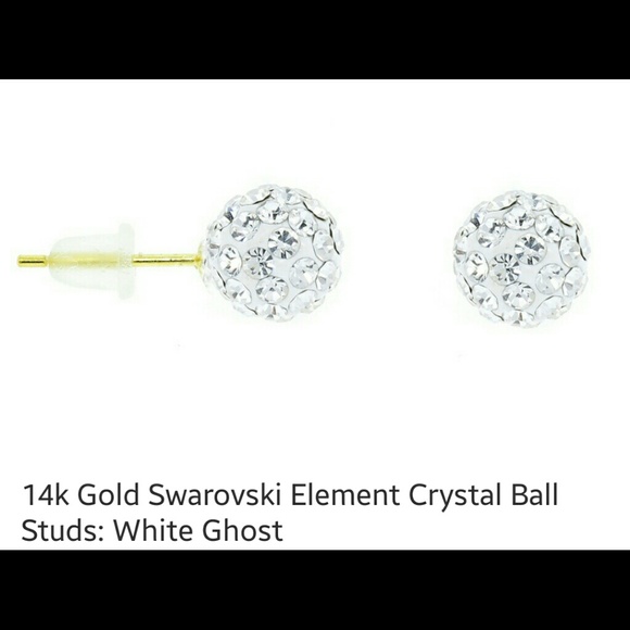 -HOST PIC-Crystal Ball Studs w/14K Gold Back