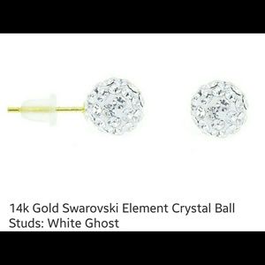 -HOST PIC-Crystal Ball Studs w/14K Gold Back