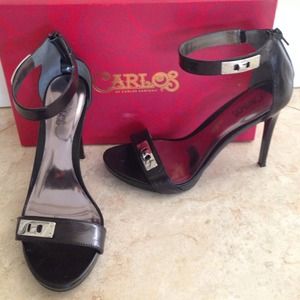Balck high heel sandals by Carlos