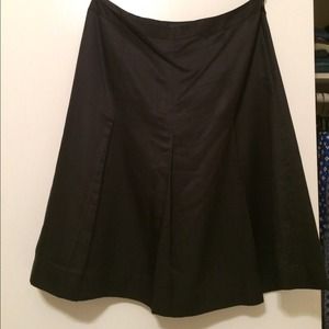 silk blend A-line black skirt