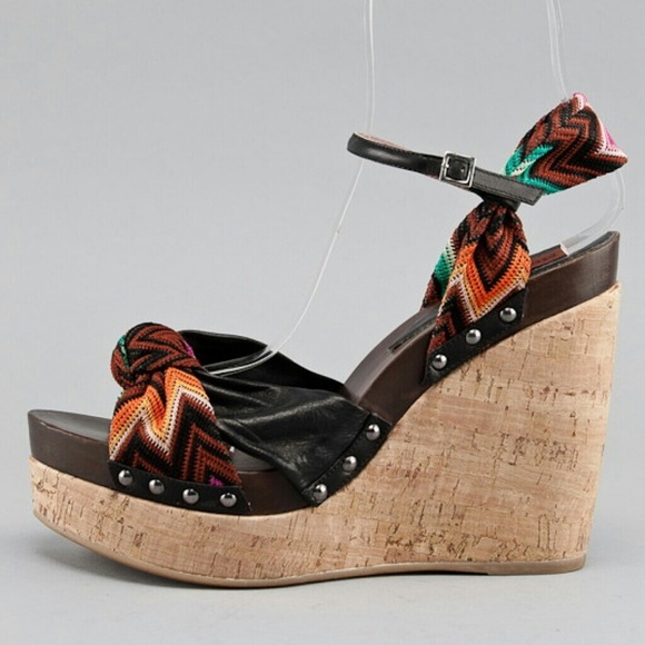 **AUTHENTIC** New Missoni Cork Wedge Heels - Picture 4 of 4