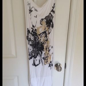 NWOT Halter dress with gold hoop detail