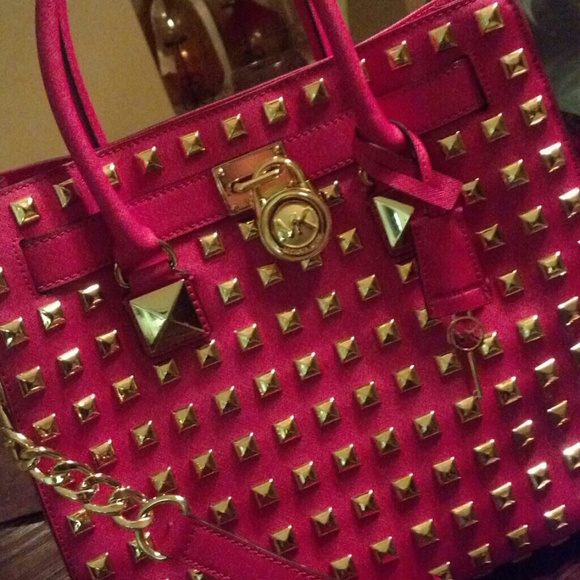MK Pink Pyramid Studded Hamilton - Picture 3 of 4