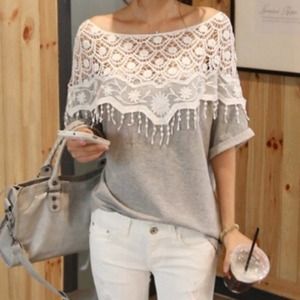 Off the Shoulder crochet Top & Black Top ✨Bundle✨