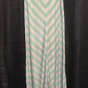 Grey and mint chevron maxi skirt