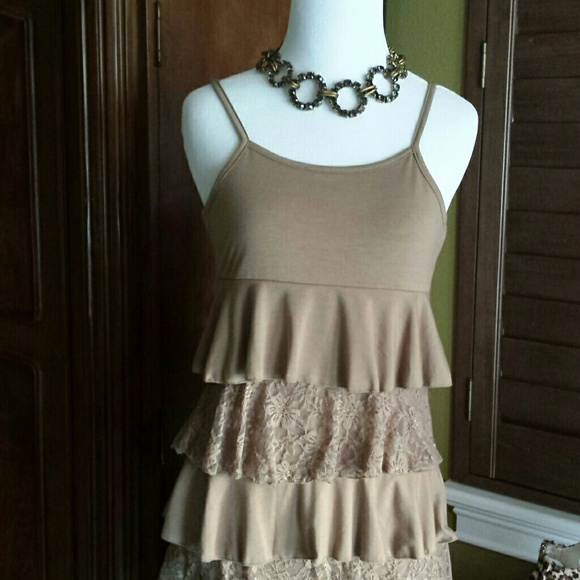 Beige Layered Dress♡♡♡ - Picture 2 of 4