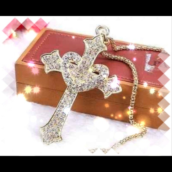 Betsey Johnson Jewelry - Beautiful crystal cross.