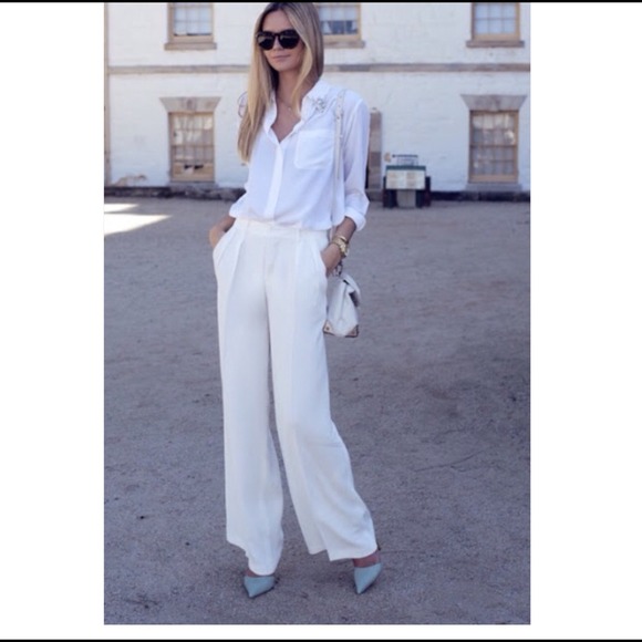 zara white pant suit