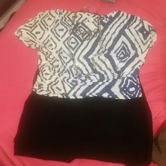 Black and blue dolman top