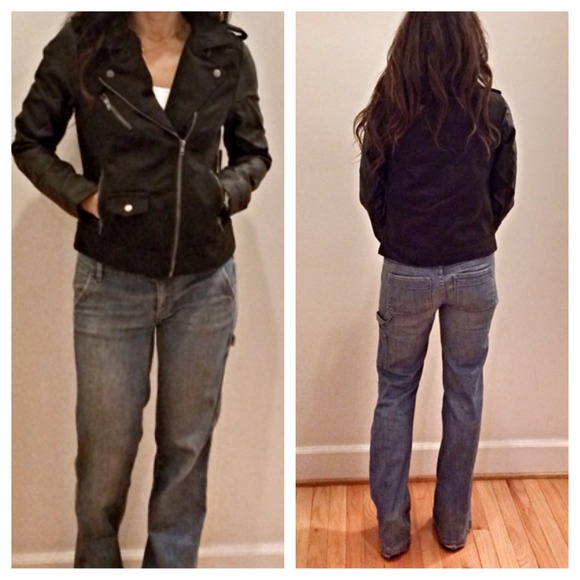 Moto jacket with faux leather sleeves ONE DAY SALE - Picture 5 of 5