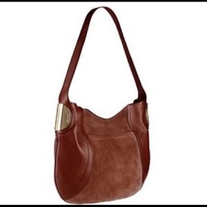 B. Makowsky NWT Giamma Suede Leather Hobo brandy
