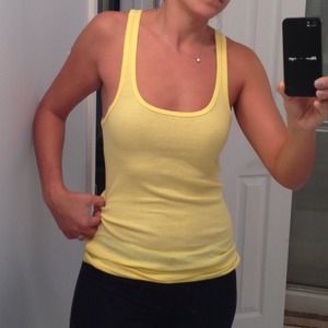 NWT Yellow Ribbed Razor Back Tank