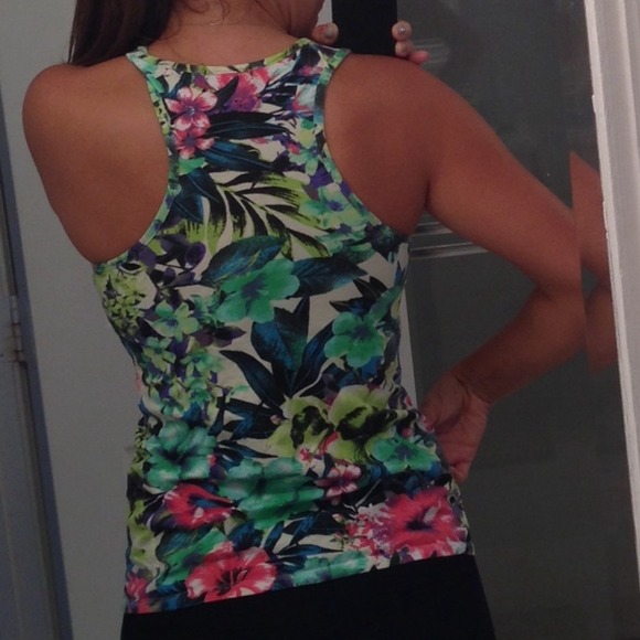 Floral Print Razor Back Tank - Picture 3 of 4