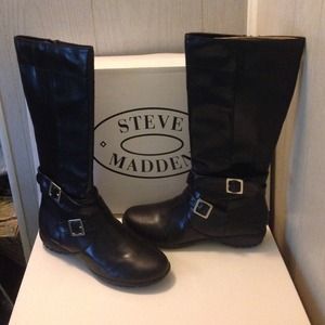 Steve Madden Black Riding Boots