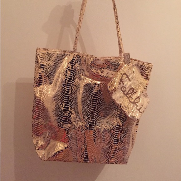 Carlos Falchi NWT gold tote