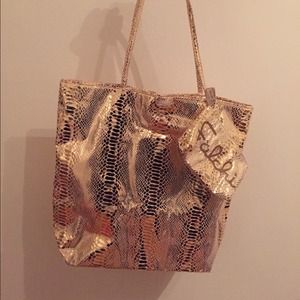 Carlos Falchi NWT gold tote