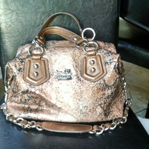Authentic Coach Sequin Reptile Bag w shoulder stra