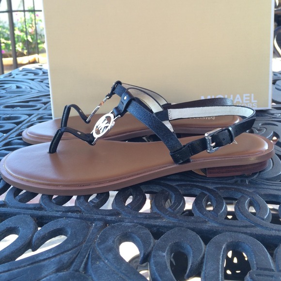 Black Michael Kors T-strap Sandals!