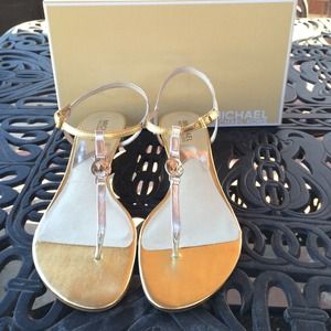 Gold and Silver wedge sandals! Michael Kors!