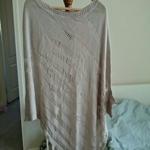 Off the shoulder distressed sweater