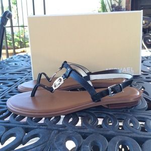 Michael Kors black t-strap sandals!