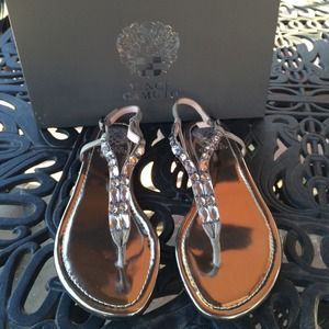 Vince Camuto! Beautiful strap jeweled sandal!