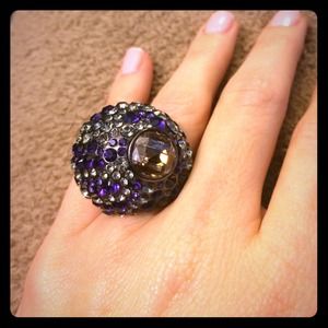 Henri Bendel Crystal Dome Ring sz 8