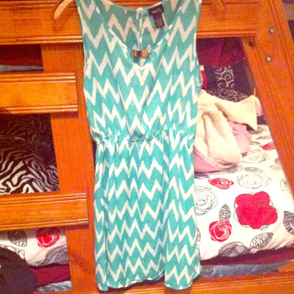 Teal Chevron Dress