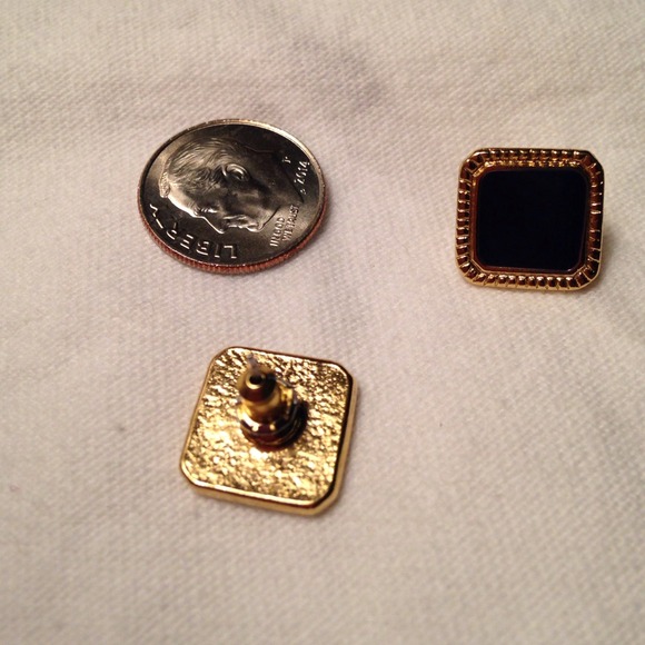 NAVY BLUE AND GOLD FASHION EARRINGS