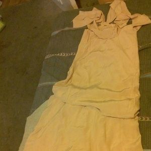 Winter kate  maxi dress in nude crepe unfinished?