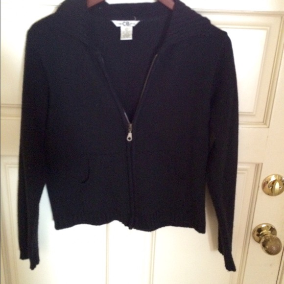 Black knit zip up