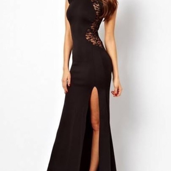 Beautiful Lace Back Long Dress SOLD - Picture 2 of 3
