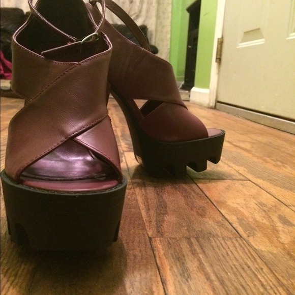 Matte Red Platform Booties - Picture 2 of 4