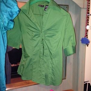 Green button shirt