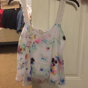 White floral tank