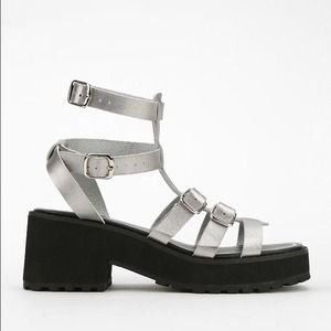 🆕 Urban Outfitters Silver Caged Platform Sandal