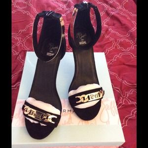 Jeffrey Campbell Malice Heels Black & Gold