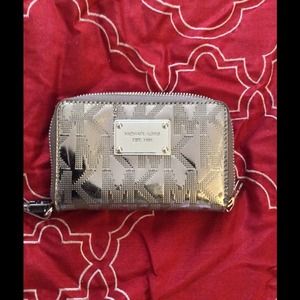 Used Silver Michael Kors wristlet
