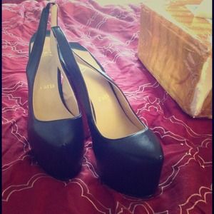 Black Platform Slingbacks. Never Worn
