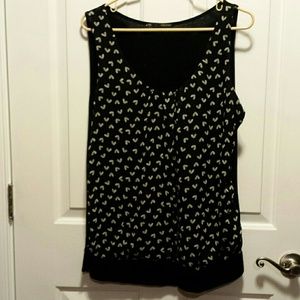 Black tank with tan hearts