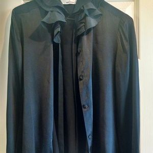 Black silk dress shirt