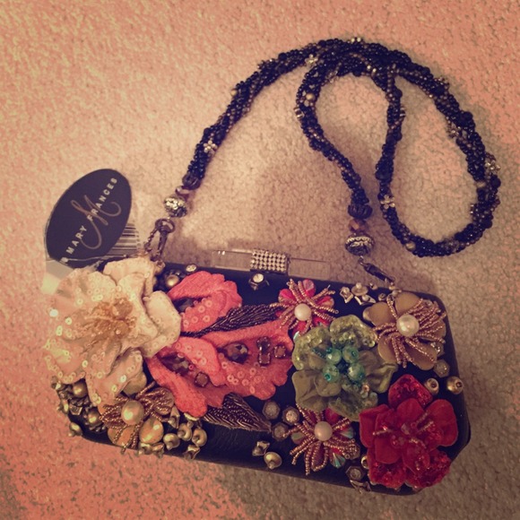 ***sold**Mary Frances Wanderlust clutch with chain