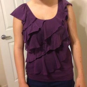 Purple ruffled tank