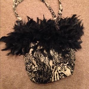 🚫N/A🚫Vintage beaded feather shoulder bag