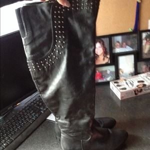 Knee high black boots