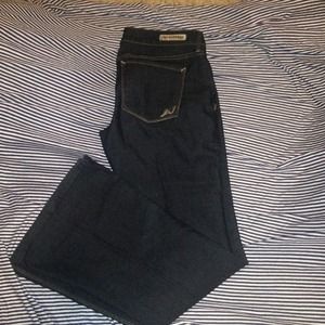 EXPRESS Dark rinse low rise flare jeans