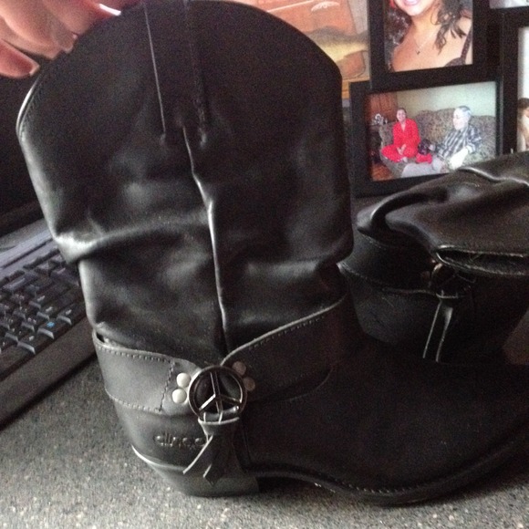 Black biker/cowgirl boots