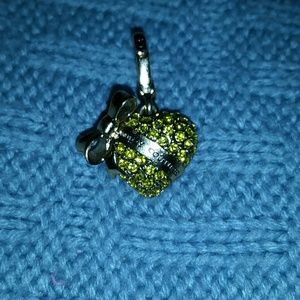 Juicy Couture Gold Heart Charm with Yellow Pave